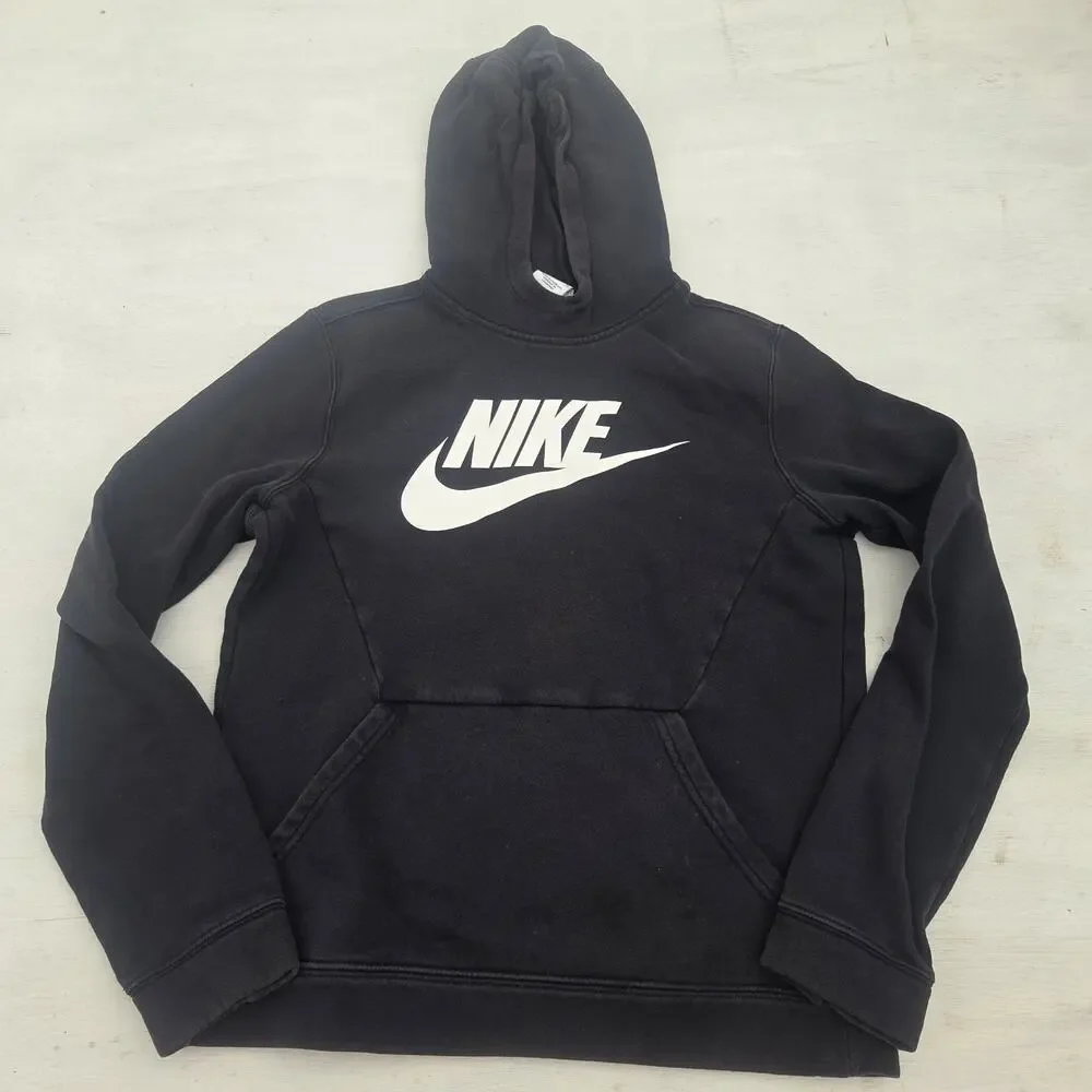 Nike Youth Spellout Hoodie Size XL Black Vintage Athletic